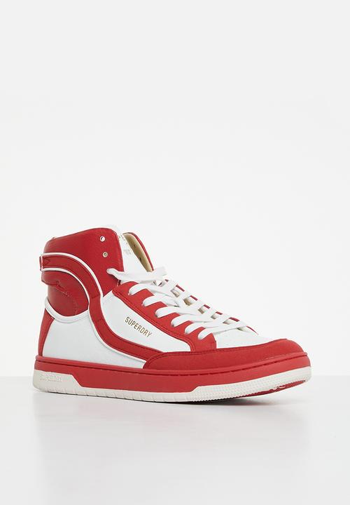 Superdry. - Vintage vegan basket high top - white/red