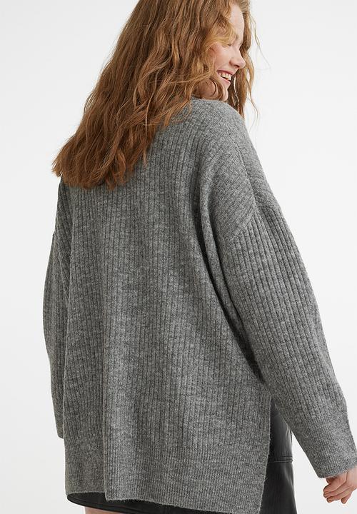 H&M - Rib-knit jumper - grey marl 