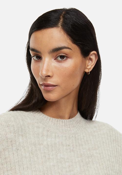 H&M - Rib-knit jumper - light beige marl