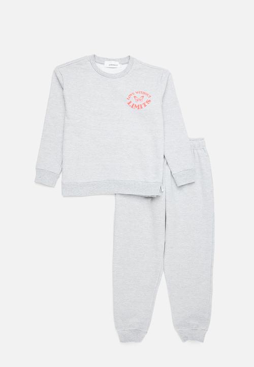 Superbalist - Older girls tracksuit set - grey melange