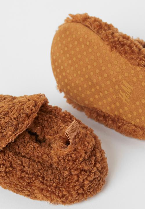H&M - Soft teddy slippers - brown