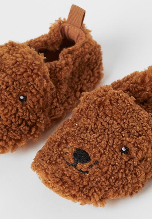 H&M - Soft teddy slippers - brown