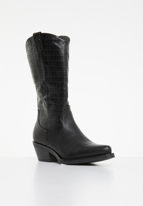 Plum - Nikita western boot - black