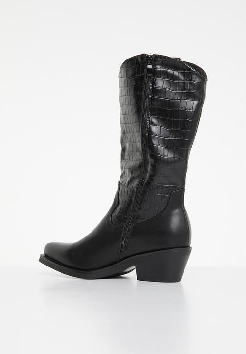 Plum - Nikita western boot - black