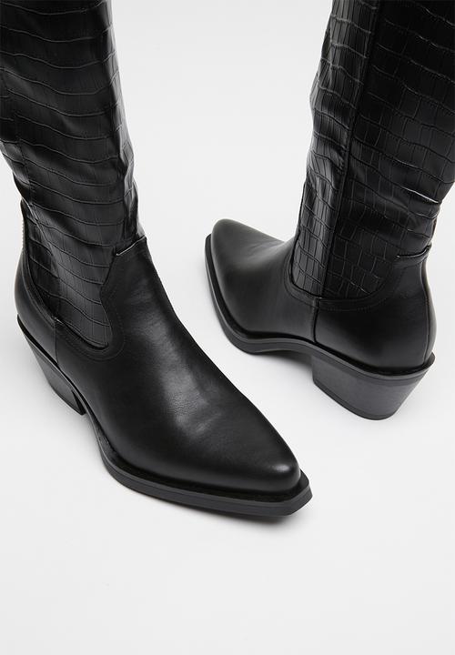 Plum - Nikita western boot - black