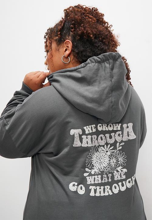 Blake - Graphic slouch hoodie - slate grey