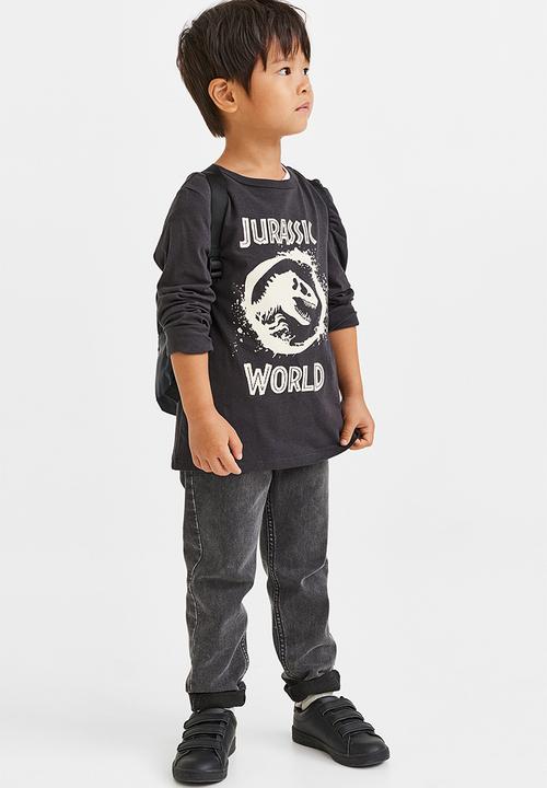 H&M - Printed top - dark grey/jurassic world