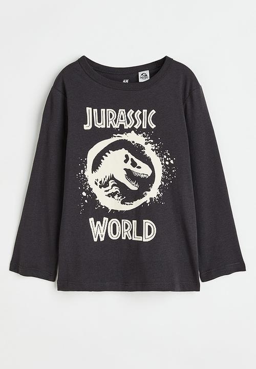 H&M - Printed top - dark grey/jurassic world