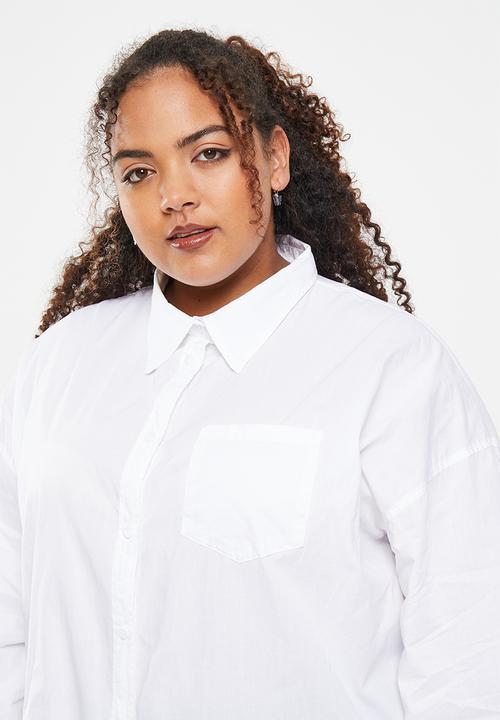 Cotton On - Plus dad shirt - white
