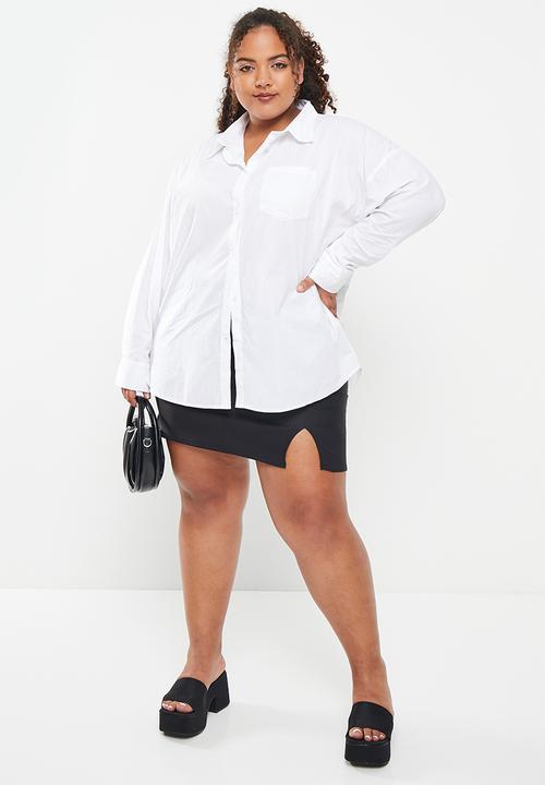 Cotton On - Plus dad shirt - white