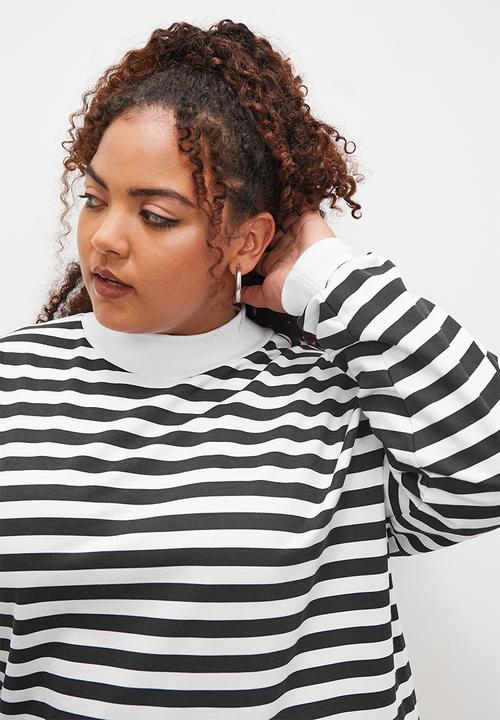Blake - Striped sweat dress - black & white