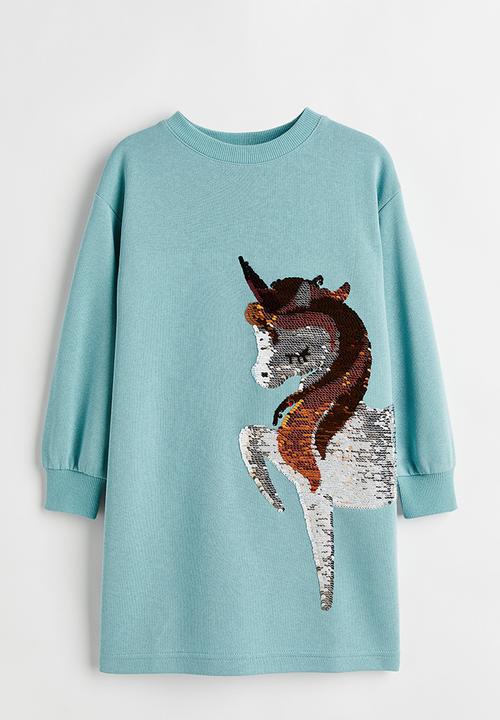 H&M - Sweatshirt dress - turquoise/unicorn