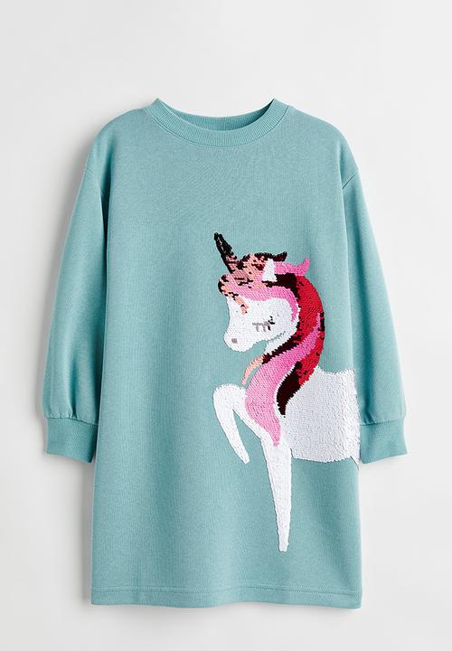 H&M - Sweatshirt dress - turquoise/unicorn
