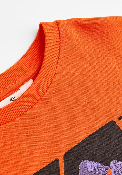 H&M - Printed sweatshirt - orange/mountain