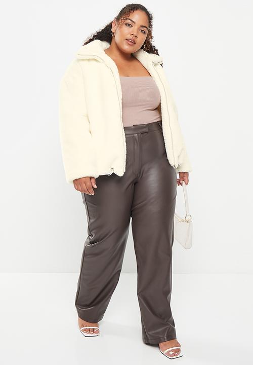 dailyfriday - Faux fur zip up jacket - ecru