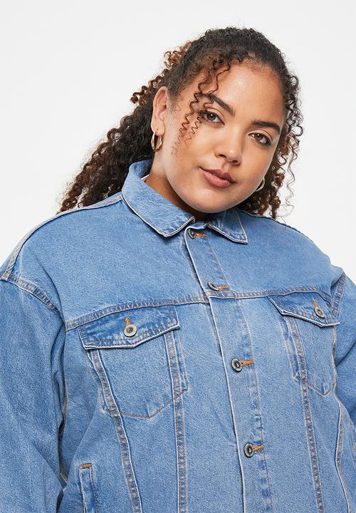 Cotton On - Plus the oversized denim jacket - offshore blue