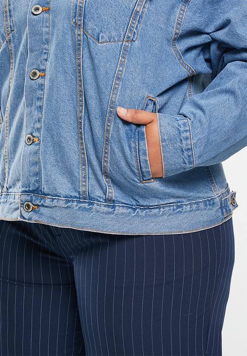 Cotton On - Plus the oversized denim jacket - offshore blue