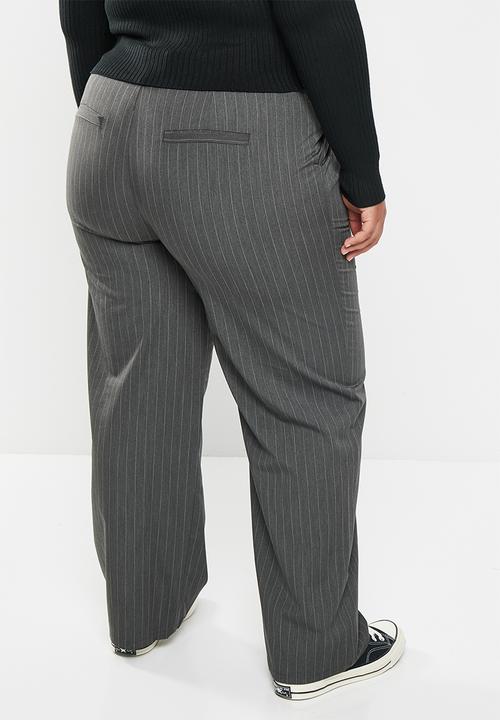 Cotton On - Plus jamie suiting pant - charcoal pinstripe 