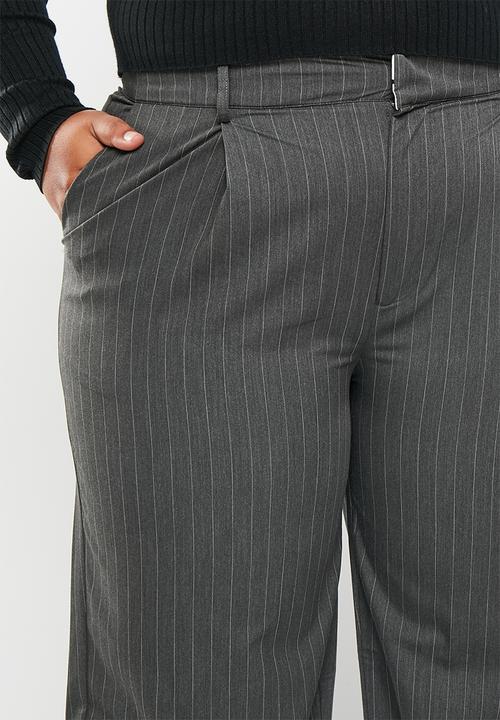 Cotton On - Plus jamie suiting pant - charcoal pinstripe 