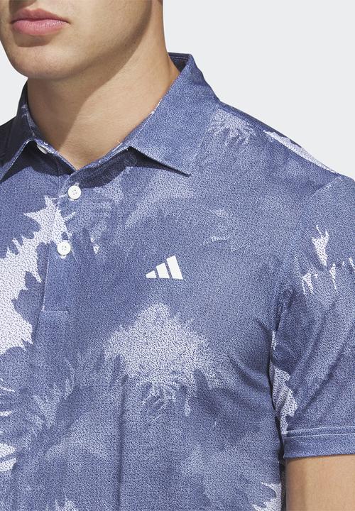 adidas Performance - Key golf  print polo - white & collegiate navy