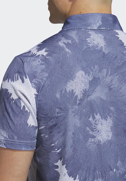 adidas Performance - Key golf  print polo - white & collegiate navy