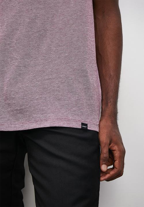 Superbalist - Bolden textured piquet  golfer - plum & white