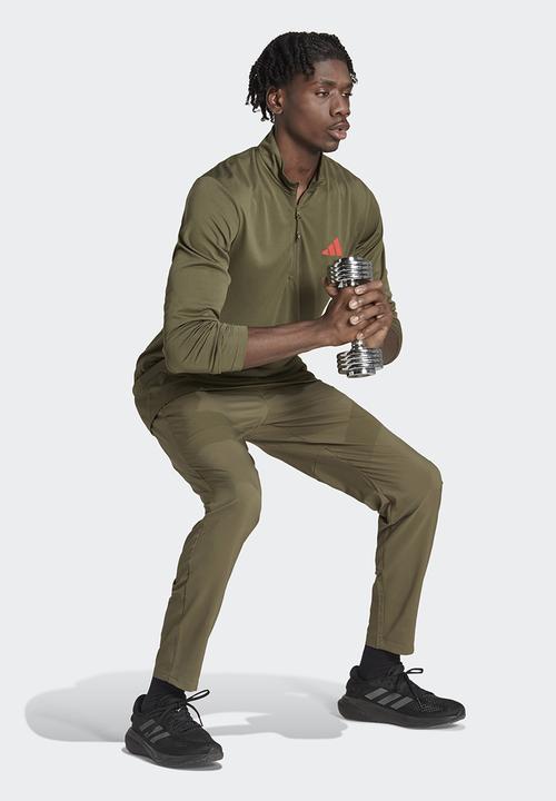 adidas Performance - Tr-es+ bl 1/4 z - olive strata & bright red