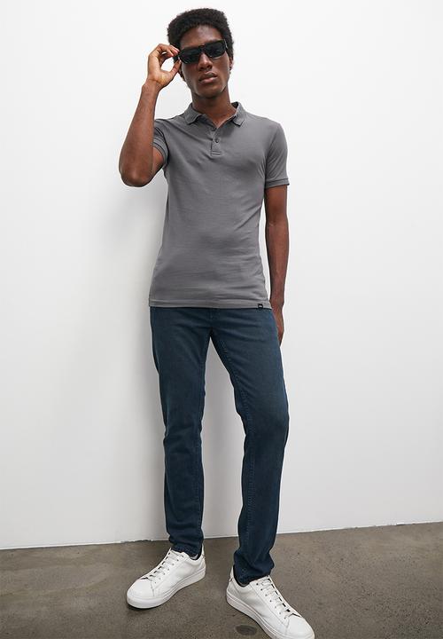 Superbalist - Rico muscle fit golfer - charcoal melange