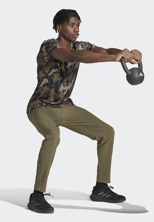 adidas Performance - Tr-es+ bl pant - olive strata & bright red