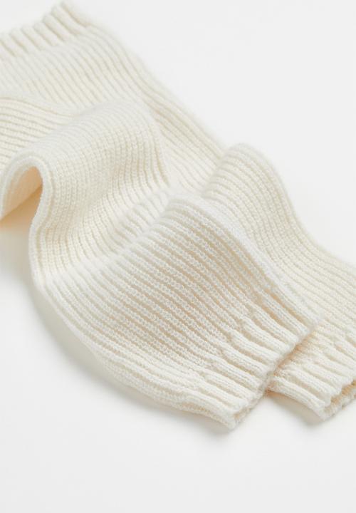 H&M - Rib-knit leg warmers - light beige