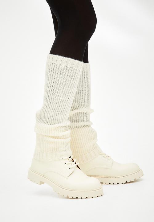 H&M - Rib-knit leg warmers - light beige