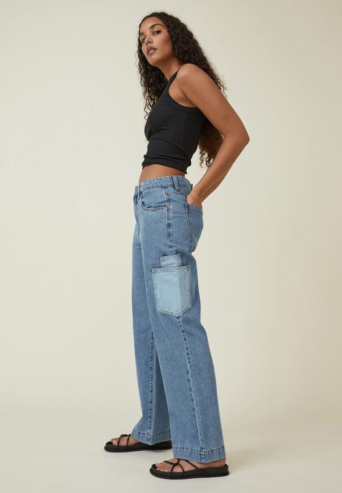 Cotton On - Utility pocket straight jean - offshore blue