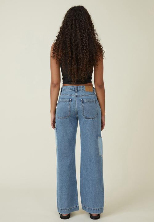 Cotton On - Utility pocket straight jean - offshore blue
