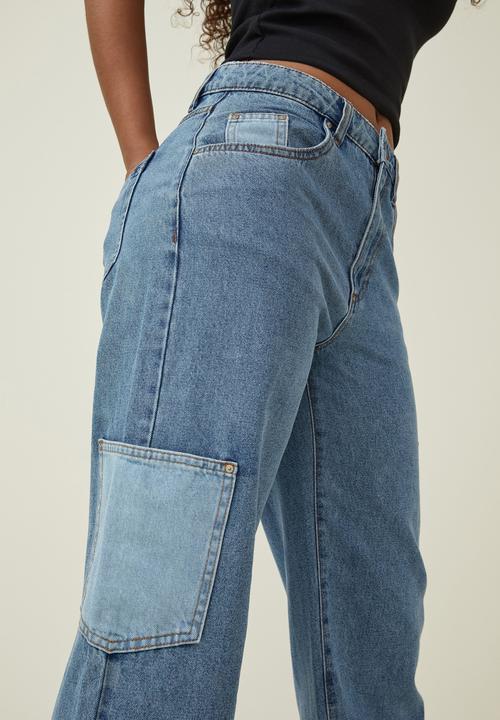 Cotton On - Utility pocket straight jean - offshore blue
