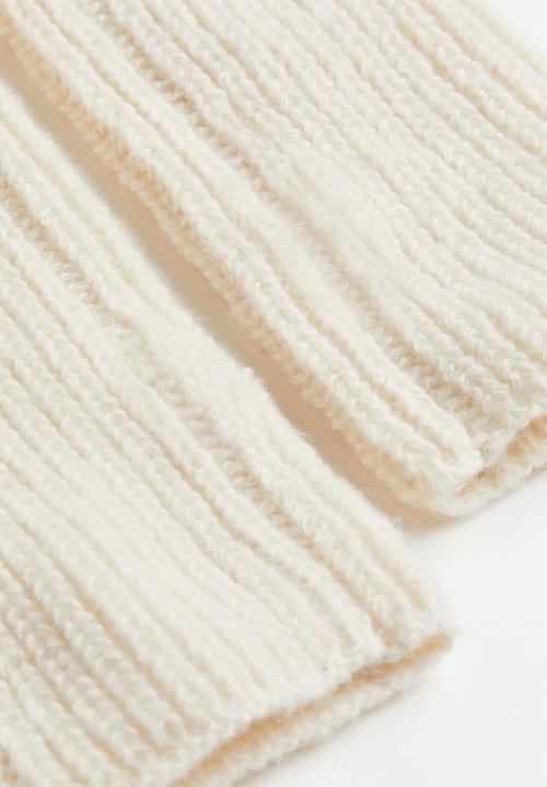 H&M - Rib-knit arm warmers - cream