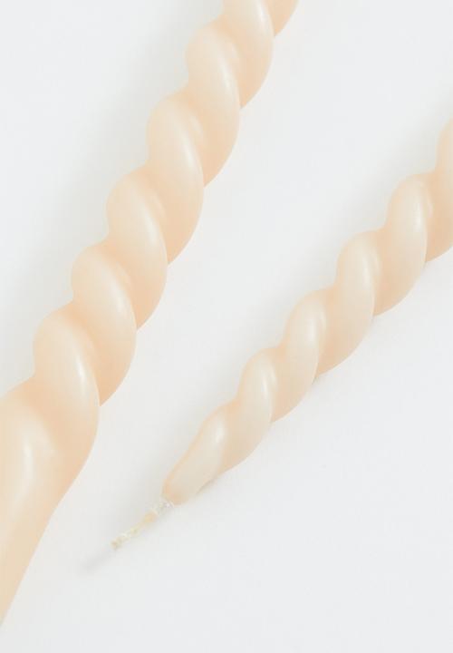 H&M - 2-pack spiral candles - cream