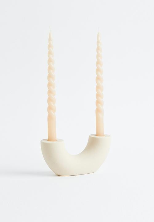 H&M - 2-pack spiral candles - cream
