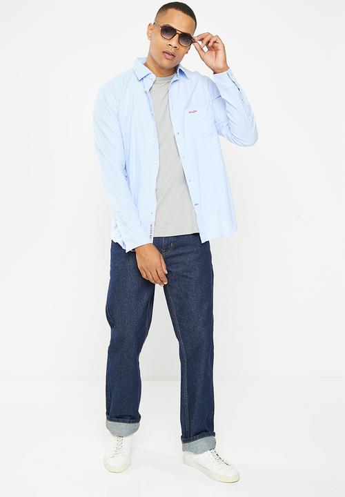 Aca Joe - Mens aca joe long sleeve shirt - ice blue