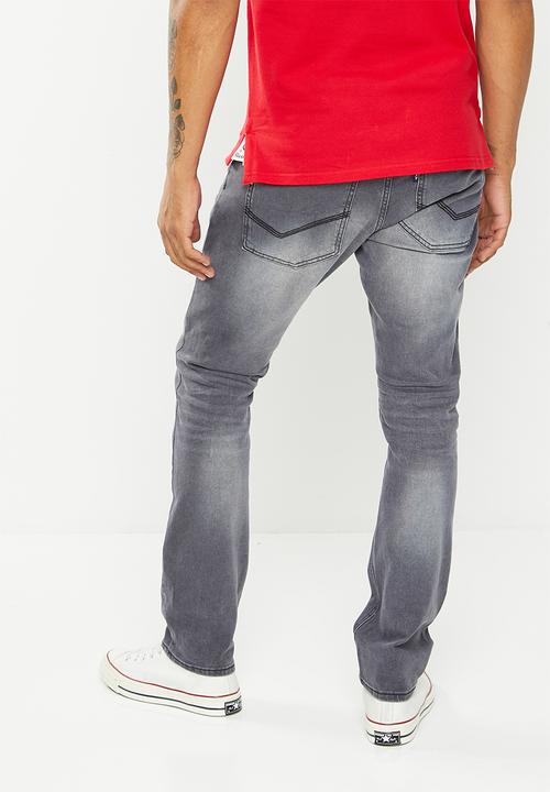 Aca Joe - Mens aca joe stretch skinny jeans - grey washed