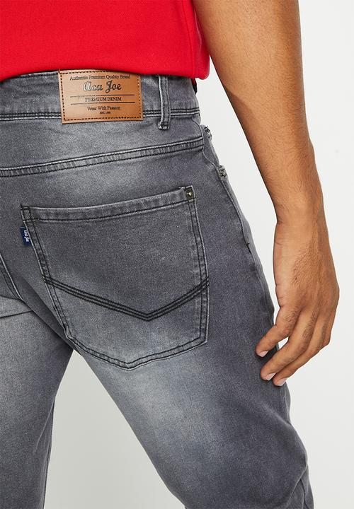 Aca Joe - Mens aca joe stretch skinny jeans - grey washed