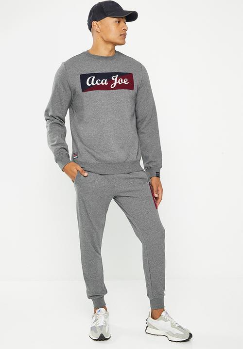 Aca Joe - Mens aca joe unbrushed fleece jogger - charcoal