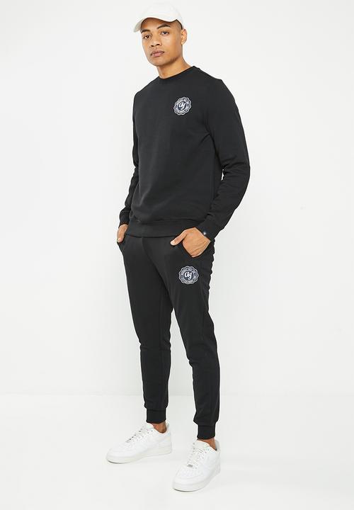 Aca Joe - Mens aca joe unbrushed fleece jogger - black