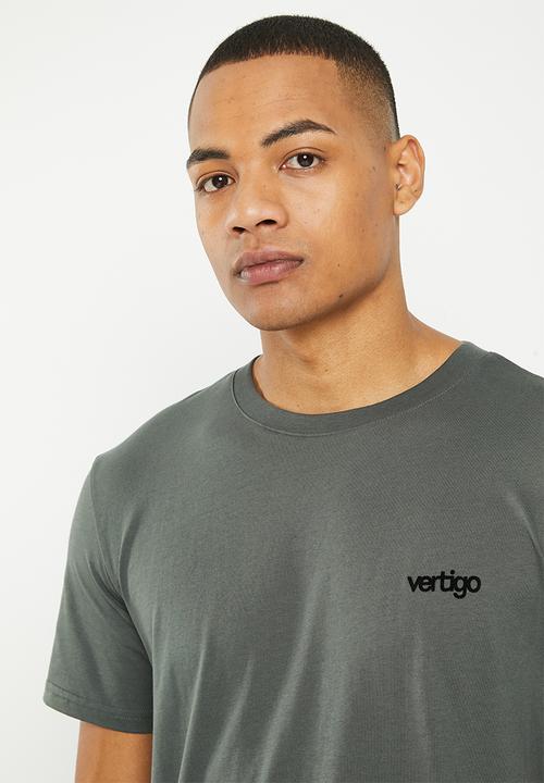 Vertigo - Mens vertigo flock crew tee short sleeve - dark shadown
