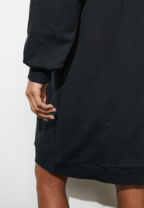 Superbalist - Crossover vneck sweat dress - black