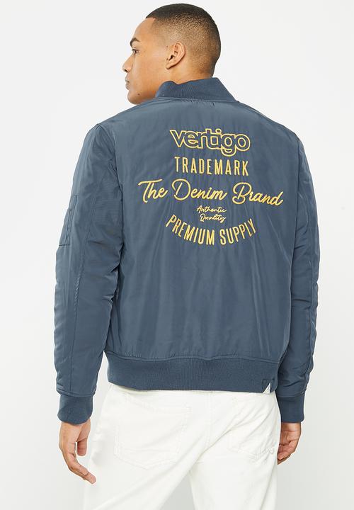 Vertigo - Mens vertigo nylon fashion jacket bomber - mood indigo