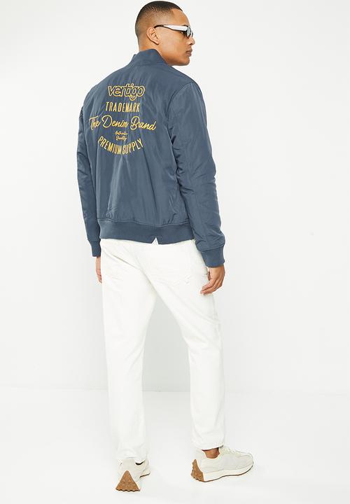 Vertigo - Mens vertigo nylon fashion jacket bomber - mood indigo