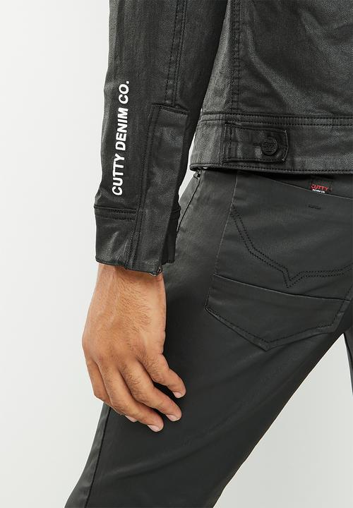 Cutty - Wade coated denim jacket - black
