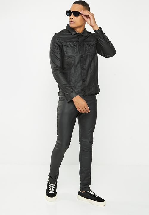 Cutty - Wade coated denim jacket - black