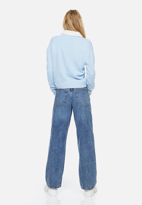 H&M - V-neck cable-knit jumper - light blue