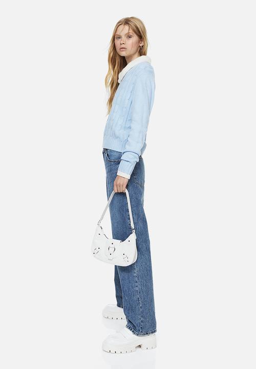 H&M - V-neck cable-knit jumper - light blue